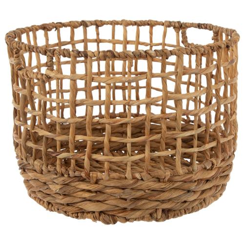 Double-Weave Round Water Hyacinth Basket