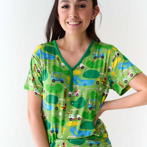 Fairway Fun Women's Short Sleeve Pajama Top - Little Sleepies