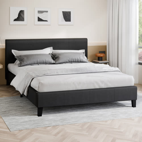 Black Kyle Upholstered Bed