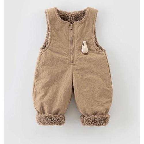 Baby & Toddler 3D Goose-Print Fleece Overalls | Botanic and Luxe