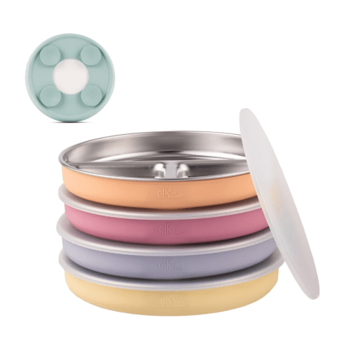 7.8" Stainless Steel Divided Plates with Suction Sleeve