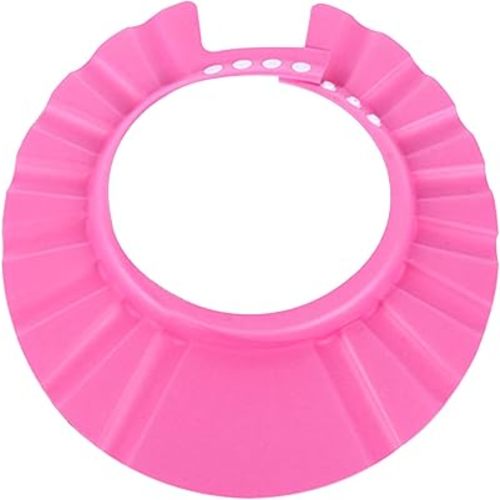 MYUBWTF Pink Baby Shower Cap, Bath Shampoo Cap Hat，Soft Hat Adjustable Visor Cap，Protect your eyes and face from water，Suitable for infants, children and pets from 0 to 12 years old