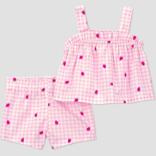 Carter's Just One You® Baby Girls' 2pc Strawberry T-Shirt and Shorts Set - Pink 12M