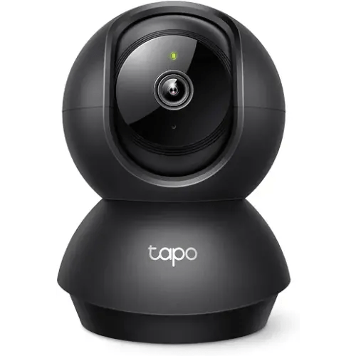 Tapo 2K Indoor Pan/Tilt Wired Security Camera - Works as a Baby Monitor & Pet Camera, Motion Detection, 2-Way Audio, Siren, Night Vision, Subscription-Free Local Storage or Optional Cloud, Black, C211