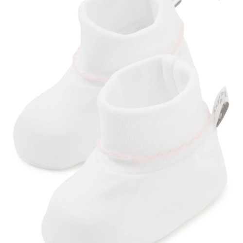 White/Pink Kissy Basics Booties