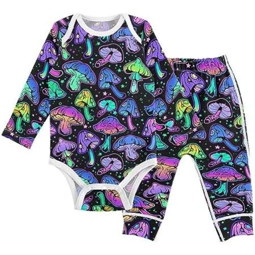 vvfelixl Baby Bodysuits Pants Sets Border Collie Dog Long Sleeve Baby Clothes For Boys Girls 0-24 Months Cow Pattern