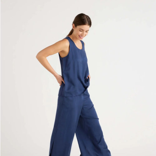 100% Washable Silk Pajama Pants in Indigo
