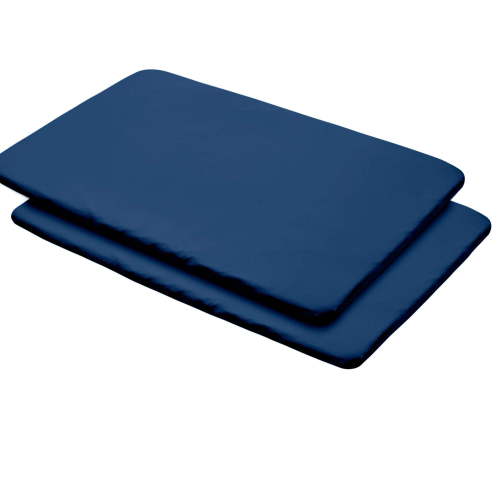 All-in-One Fitted Sheet Waterproof Cover, For 39" x 27"/99 x 69 cm Play Yard Mattress, Navy (2-Pack)