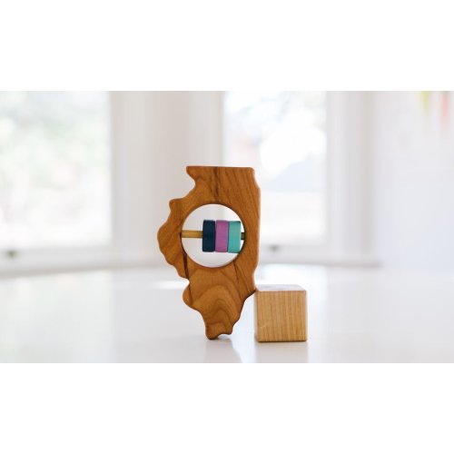 Illinois State Wooden Baby Rattle™ by Bannor Toys