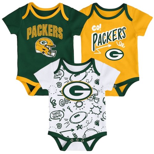 Infant Green Bay Packers  Outerstuff All Day Play Three-Piece Bodysuit Set