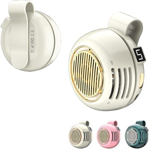 Portable Silent Mini Bladeless Electric Fan,Small fan Clip on for Shirt & Waist,2026 New Mini Bladeless Fan Clip On,Adjustable 3-Speed For Outdoor & Travel & Office, Travel Accessories, Gift (white)