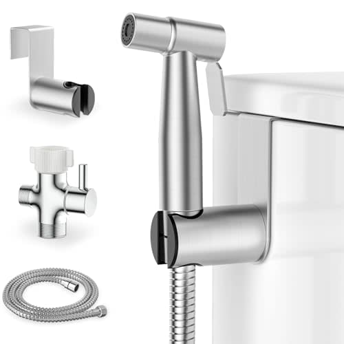Handheld Bidet Sprayer for Toilet, Stainless Steel Jet Spray Kit Adjustable Pressure, Leak-Proof Jet Spray, Feminine Wash & Muslim Shower, Wall/Toilet Mount