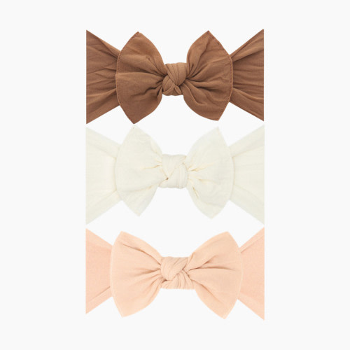 Baby Bling Classic Knot Headband Set (3 pack) - Camel/Oatmeal/Peach