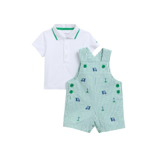 Golf Detail Polo Shirt & Shortall Set, 12MPick up today
