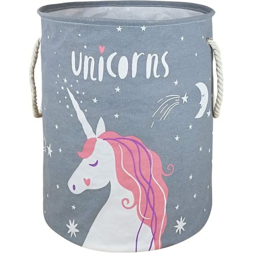 Kids Laundry Basket Girls Unicorn Room Decor,Large Storage Box Canvas Baby Hamper Nursery Bins,Boys and Girls Toy Box,Gift Baskets for Home
