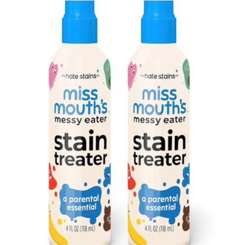 Miss Mouth's Messy Eater Stain Treater Spray - 4oz 2 Pack Stain Remover - Newborn & Baby Essentials - No Dry Cleaning Food, Grease, Coffee Off Laundry, Underwear, Fabric