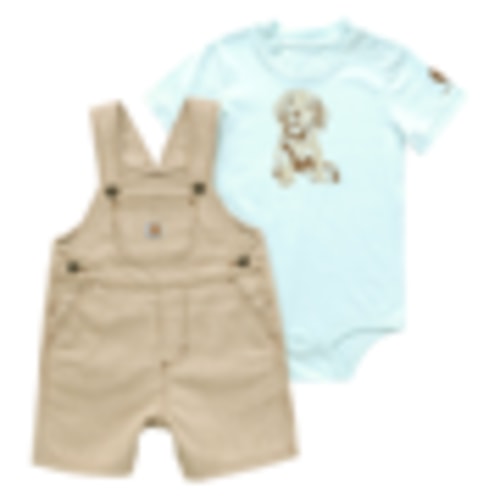 Murdoch's – Carhartt - Infant Boys' Puppy Short Sleeve Bodysuit & Twill Stripe Shortall - Two Piece Set