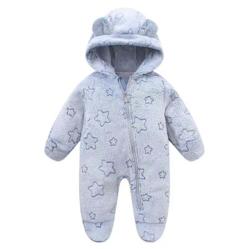Baby Onesies For Baby Boy Romper Soft Snowsuit Coat Bear Suit Fleece Warm Spring Newborn Boy Clothes Onwe Piece Jumpsuit Light Blue 9-12 Months