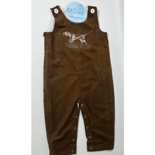Embroidered Pointer Overalls - 3T