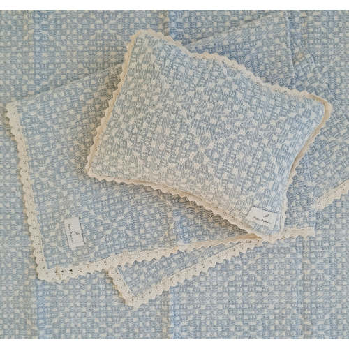 Crochet Sky Blue Pillowcase, Bebe Size