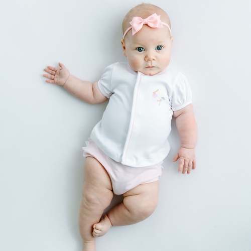 Vintage Stork Diaper Cover Set - Pink