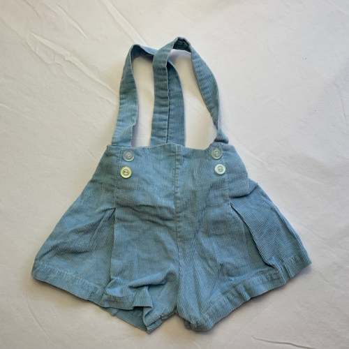 Vintage Blue Suspender Shorts 3 months