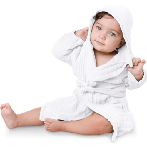 Muslin Bath Robe for Baby and Toddler, 6-12M