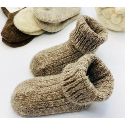 KIDS Organic Wool Socks / Soft Cozy Small Kids Winter Essentials / Breathable, Sustainable Un-dyed Pure Sheep Wool / Made in Mongolia