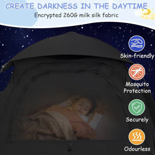 Sleep Tent for Pack N Play, Baby Sleep Tent One-Click Assembly Effective Light Blocking Tent for Sleep Pod & Mini Crib, Light Blocking Tent for Babies and Toddlers
