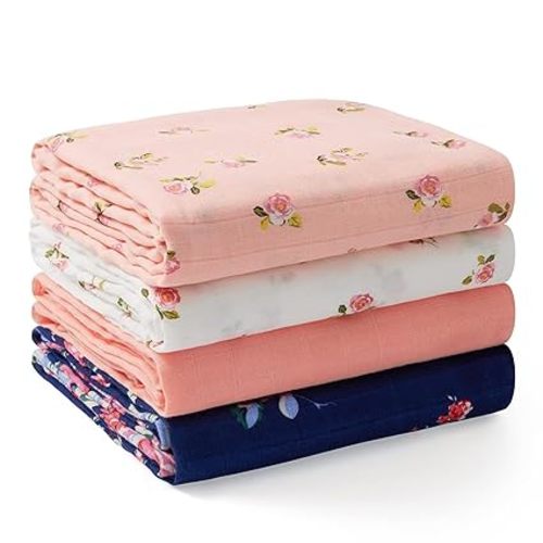 Momcozy Muslin Swaddle Blankets, 3-Pack, Large 47"x47" Cuddle Buddies