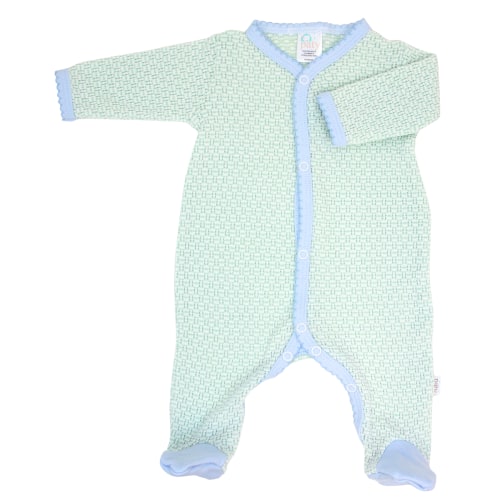 Paty Knit Solid Color Footie with Pima Trim
