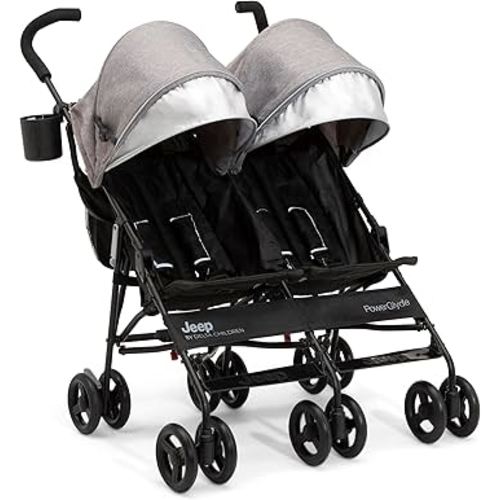 Jeep PowerGlyde Side-by-Side Double Stroller by Delta Children, Grey