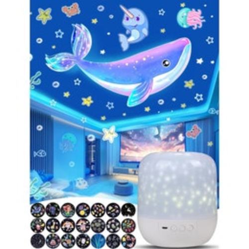 21 Sets Of Films, Projector Night Light For Kids Bedroom, Baby Projector For Ceiling, Star Galaxy Projector With 360° Rotation Dimmable For Kids Baby Girls, Birthday, Christmas, Nursery, Room Decor