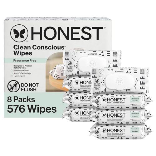 The Honest Company Multi-Use Baby Wipes, Geo Mood, Unscented, 576 Count