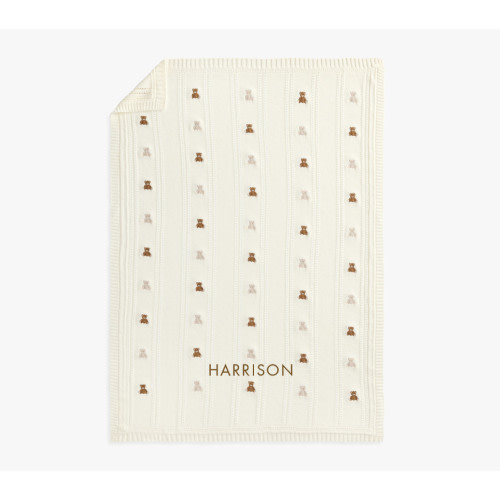 Dreamy Luxe Knit Teddy Bear Baby Blanket