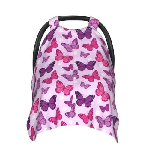 Butterfly Car Seat Canopy Stroller Cover for Baby Pink Butterfly Baby Stuff