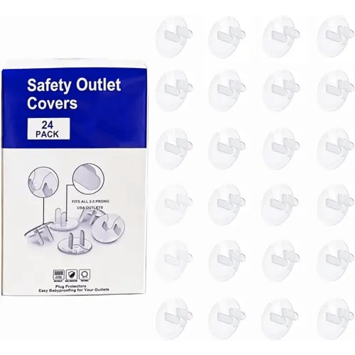 Baby Safety Clear Outlet Covers (24 Pack), Durable Plastic Plug Covers for Power Sockets, Child Proof Electrical Protector Safety Caps