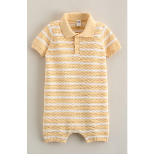 Cotton Polo Sweater Romper