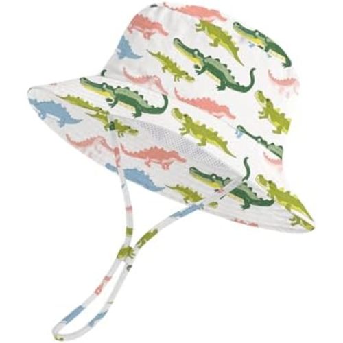 Baby Sun Hat 0-6 Years Toddler Boys Girls Adjustable Bucket Hats Kids Bucket Hats UPF 50+ Wide Brim Beach Swim Pool