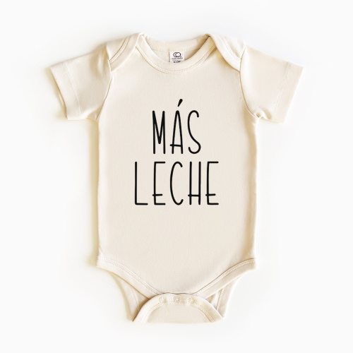 Cute Funny Nursing Milk Graphic Print, Más Leche, Spanish Baby Onesie®, Funny Baby Reveal Onesie®, Latina Birth Announcement, New Mom Gift
