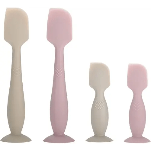 Baby Diaper Cream Spatula Applicator, 4 Pack Butt Spatula Diaper Rash Cream Applicator for Butt Paste Diaper Cream, Newborn Baby Essentials, 2 Large and 2 Mini Sizes (pink, khaki)