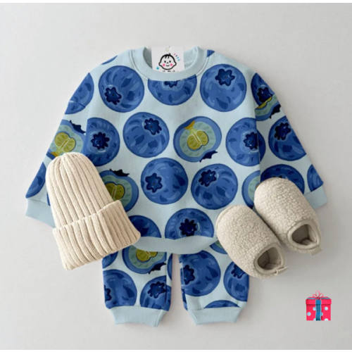Baby Toddler Blueberry Pattern 2-Piece Set