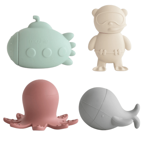 Mushie | Coffret de bain anti-moisissure Sealife (lot de 4) | Kido Bebe