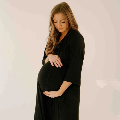 Lila Labor & Postpartum Gown in Black