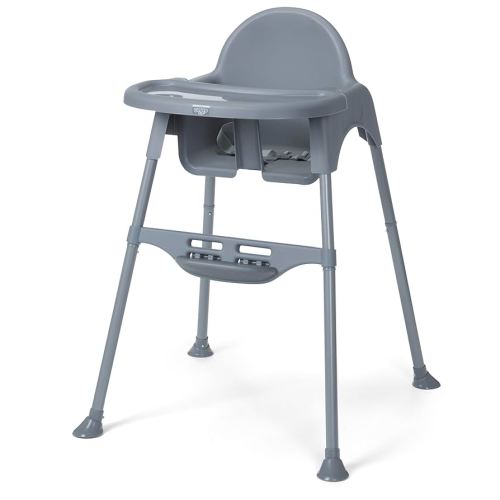 Cosco Kids Canteen High Chair Lightweight Portable Baby Feeding Chair with Adjustable Tray, Easy to Clean, Kitchen or Dining Use, Toddlers Up to 33 lbs, Mono Grey
