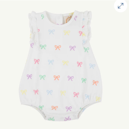 Ruehling Ruffle Bubble - Bitty Bows (Worth Avenue White)