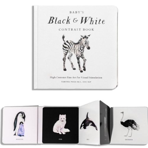 Baby's Black and White Contrast Book: High-Contrast Art for Visual Stimulation at Tummy Time (Tabitha Paige Children's Book Series)