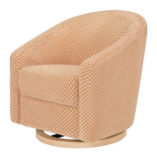 Madison Swivel Glider - Canyon Velvet Checker w/ Light Wood Base