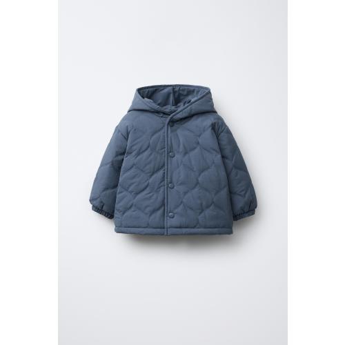 12 - 18 months WATER REPELLENT PUFFER JACKET - Blue | ZARA United States