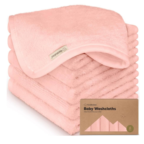 Soft Baby Washcloth- 6 Pack (Blush Pink)